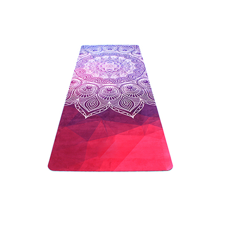Custom Eco Friendly Digital Printed Suede Rubber Yoga Mat